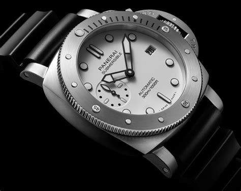 panerai 42mm automatic|Panerai submersible 42mm white dial.